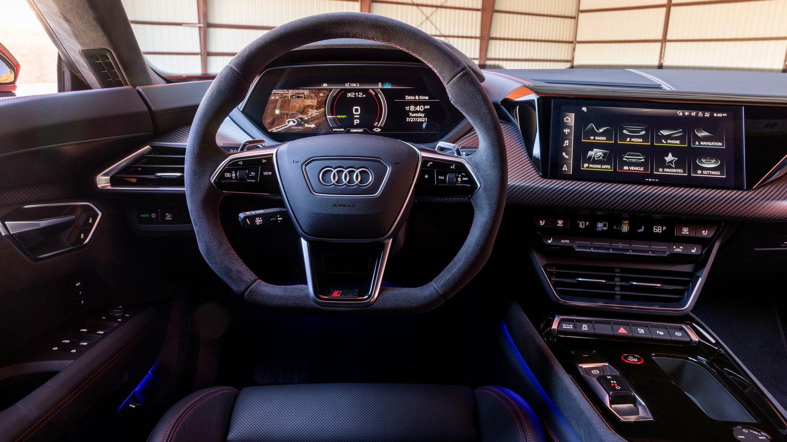 Audi e-tron GT Global 2021 — главное фото модели, интерьер, передняя панель, рынок Global / EV Query only