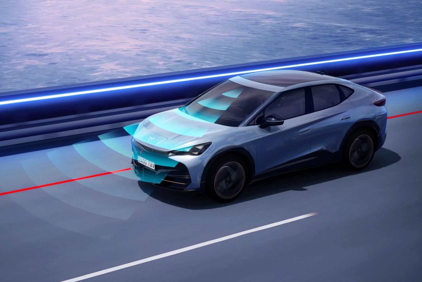 Cupra Tavascan 2024 — экстерьер, вид спереди 3/4, рынок eu_reference