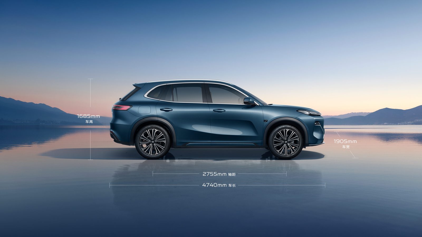 Geely Galaxy Starship 7 EM-i 2026 — экстерьер, вид сбоку, рынок China