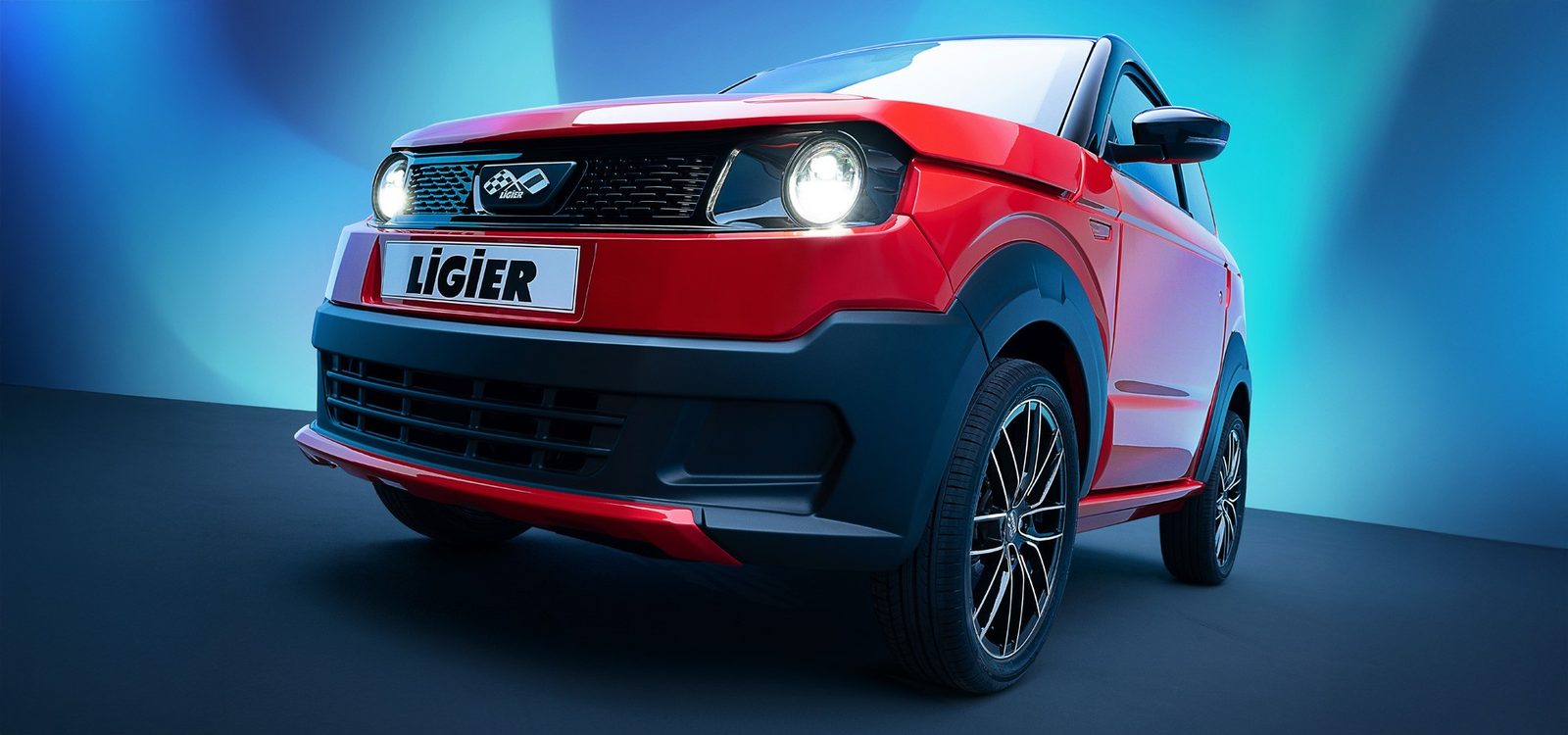 Ligier Myli 2023 — экстерьер, front 3q detail, рынок Europe microcar reference