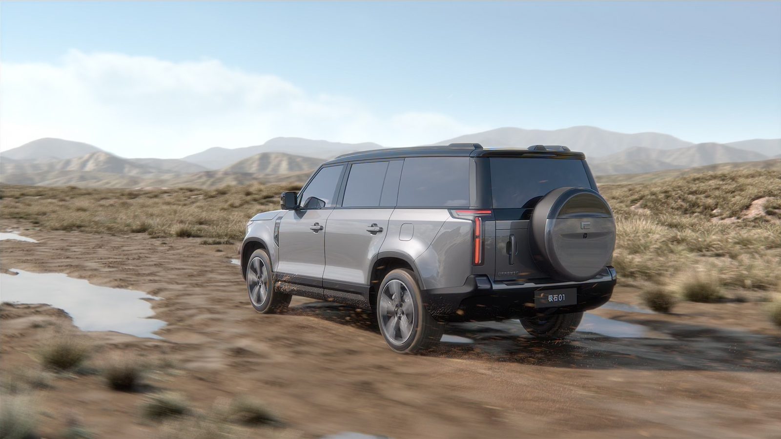 Rox Motor 01 2024 — экстерьер, rear 3q desert, рынок China / global ROX 01 reference