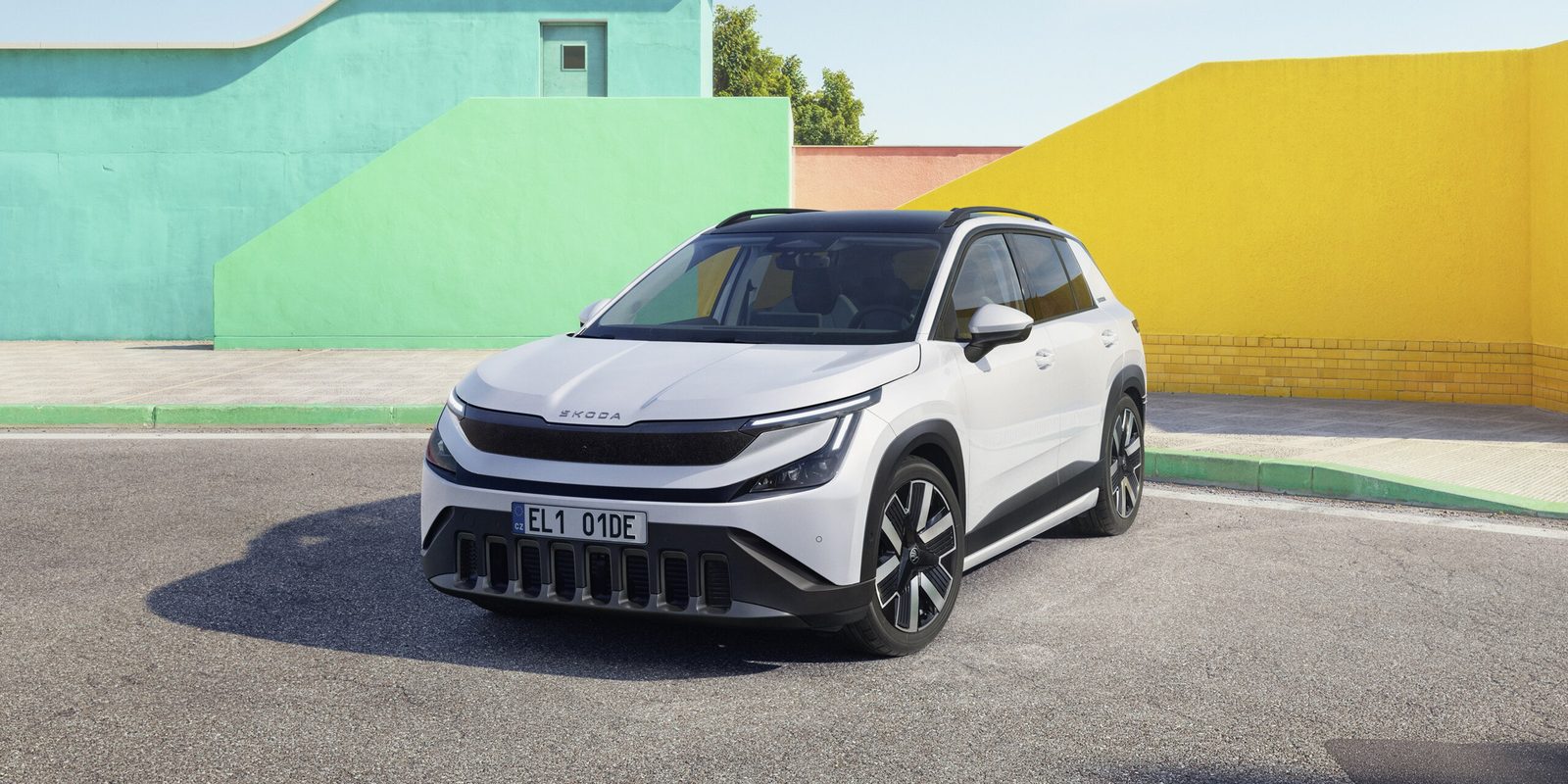 Škoda Epiq 2026 — главное фото модели, экстерьер, вид спереди 3/4, рынок Europe / EV Query only