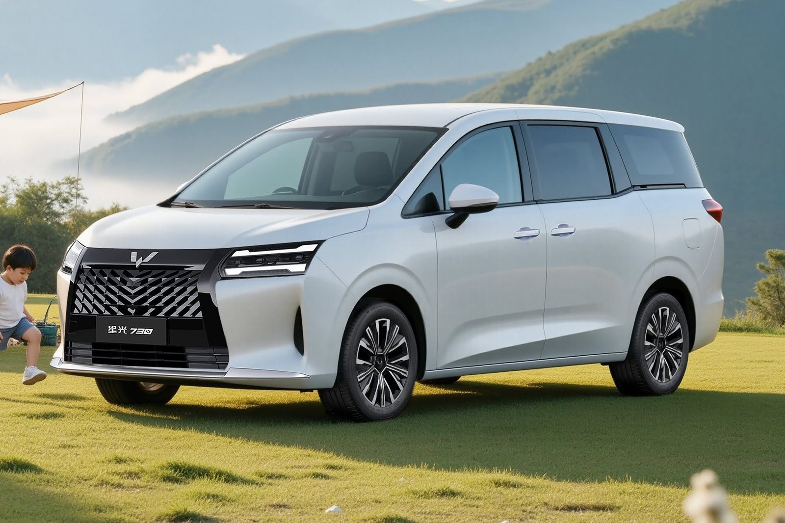 Wuling 730 EV 2026 — главное фото модели, экстерьер, вид спереди 3/4, рынок internal_mvp
