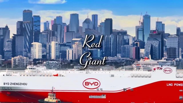 BYD Zhengzhou passing the Melbourne skyline. BYD was second in Australia’s May sales. This ship helps explain why.
